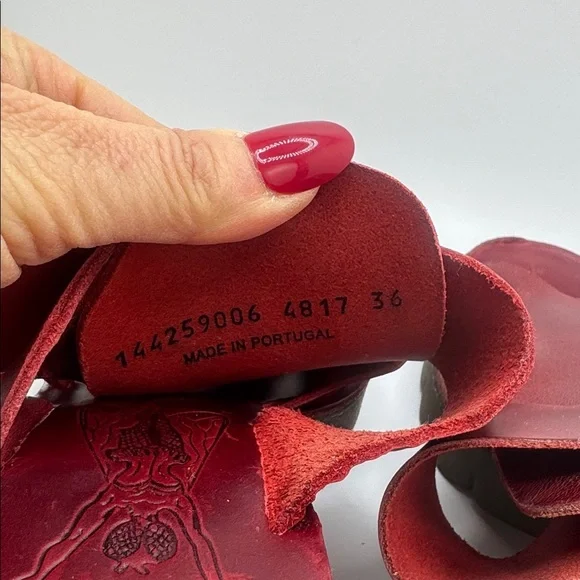 Fly London Red Leather Platform Clog Sandals – Size 36 - Picture 8 of 15